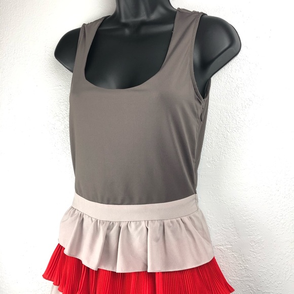 MISOPE grey and red ruffle tank dress Sz s… - Picture 2 of 11